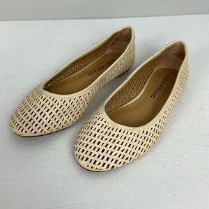 Lucky Brand Women's Mesh Cut Ballet Flats Cream Ivory Sz 7